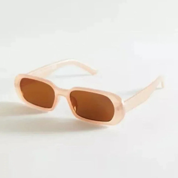 Urban Outfitters Kelsey Rectangle Matte Pink Sunglasses - Picture 1 of 2
